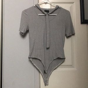 Lumière striped bodysuit